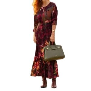 Soft Surroundings Petite Natural Romance Floral Maxi Dress L Fairy Cottagecore